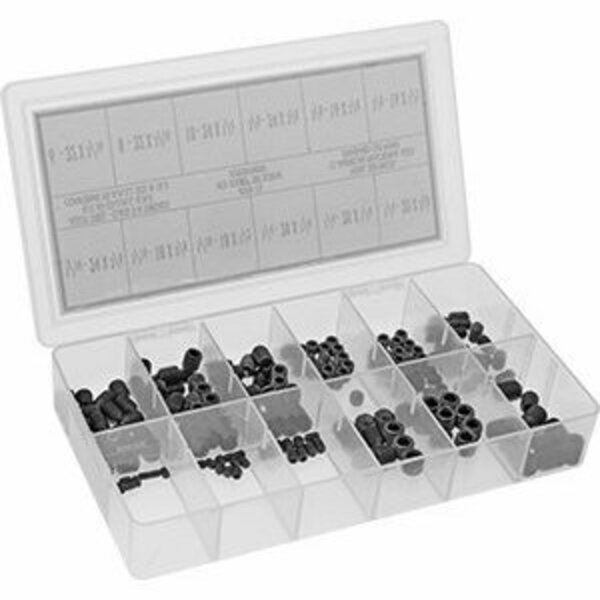 Bsc Preferred Black-Oxide Alloy Steel Set Screw Assortment Inch Sizes 200 Pieces 98606A010